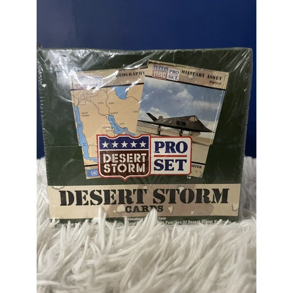 pro set desert storm trading card box military war history english A